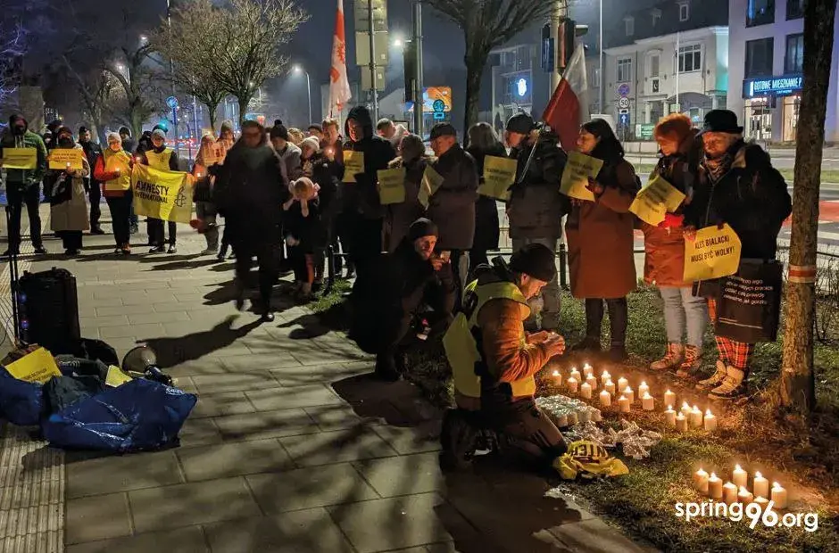 У Варшаве прайшла акцыя ў падтрымку праваабаронцаў-палітвязняў з "Вясны"