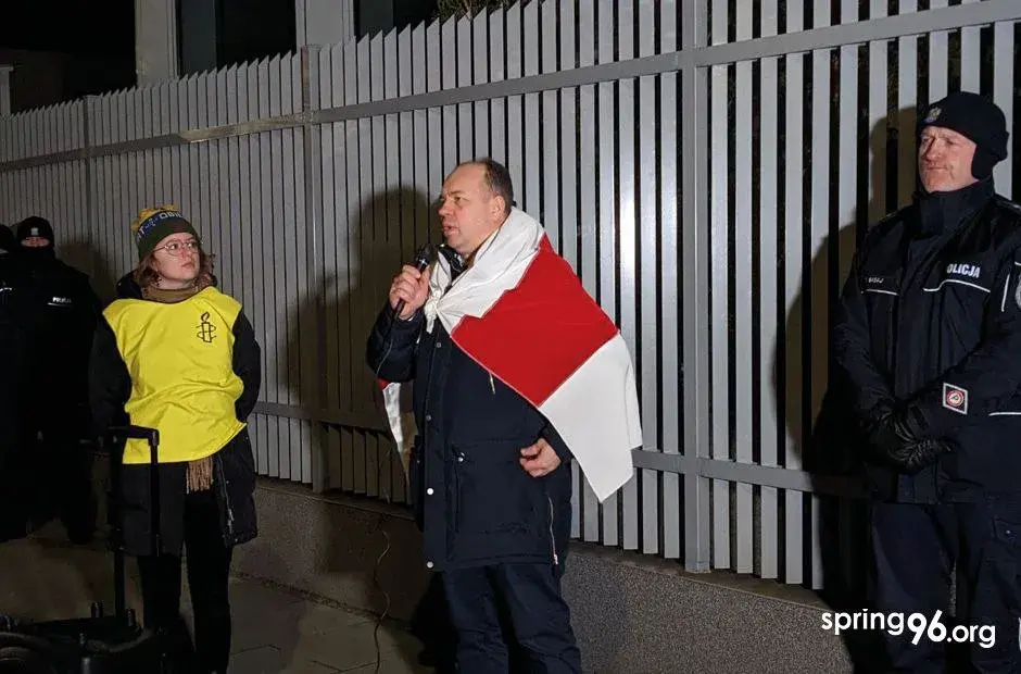 У Варшаве прайшла акцыя ў падтрымку праваабаронцаў-палітвязняў з "Вясны"