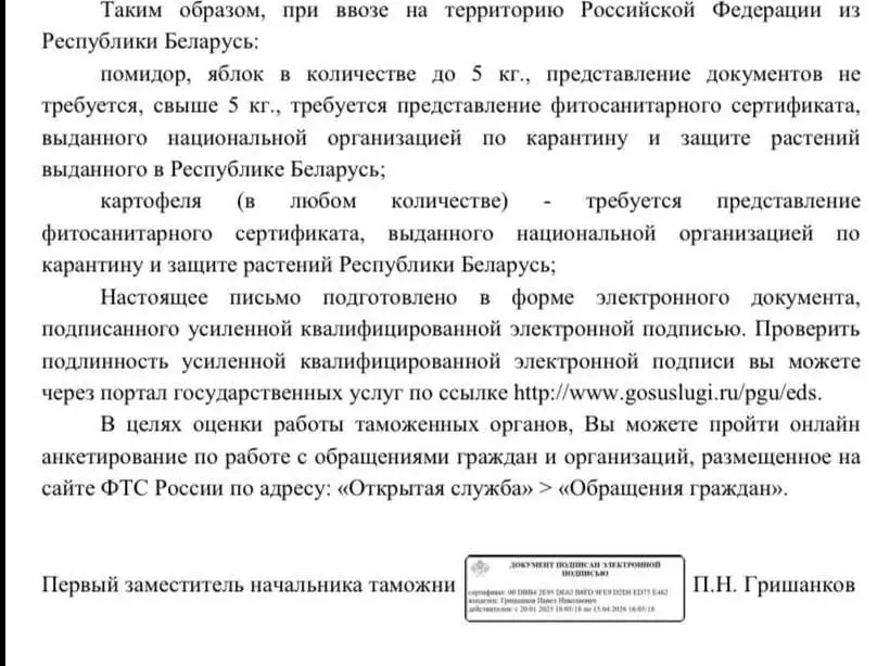 Расійскія памежнікі не дазваляюць беларусам везці бульбу ў Расію
