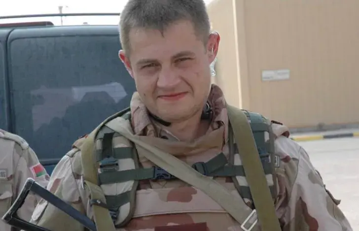 Падпалкоўнік Дзмітрый Зара падчас службы
