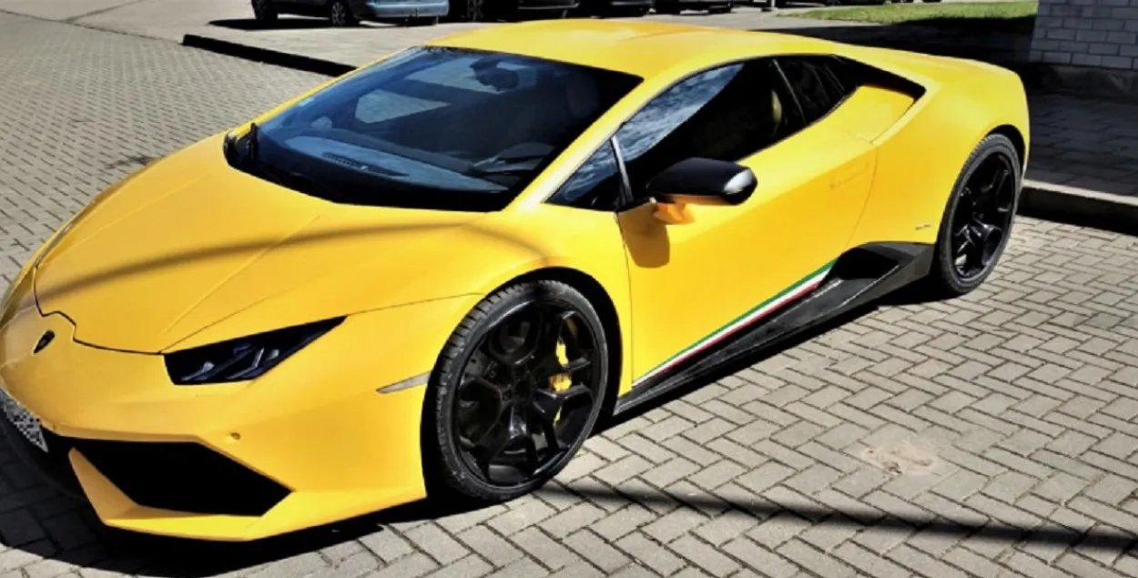 Lamborghini Huracan до Беларуси не доехал / vsat.lrv.lt

