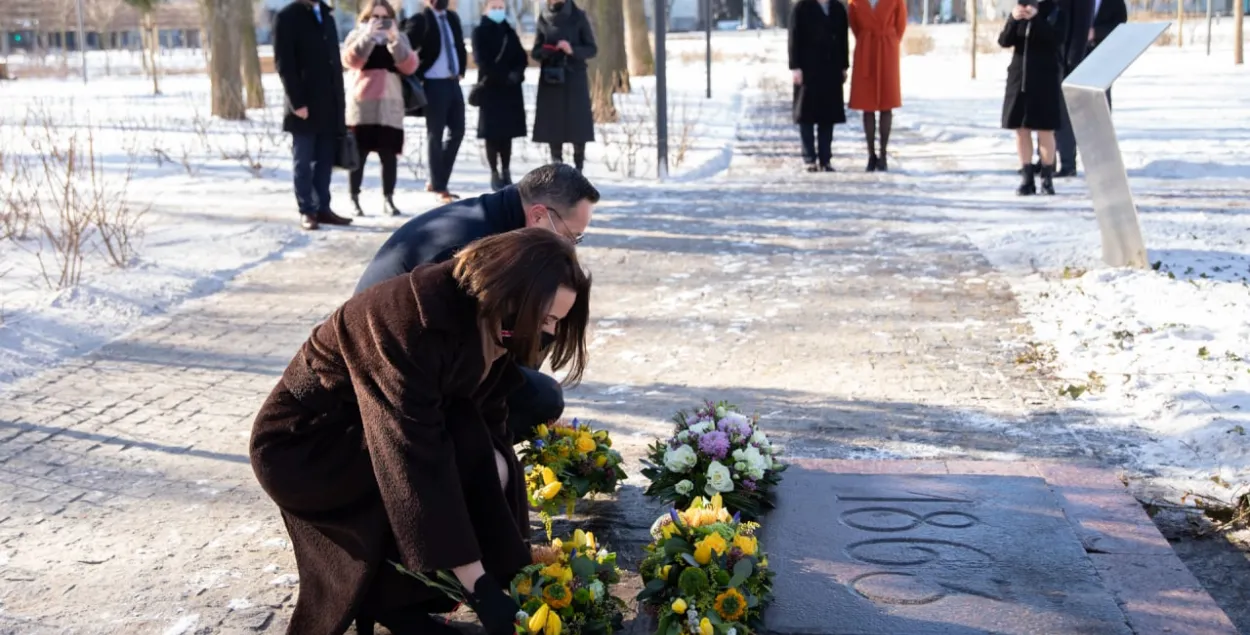 Ціханоўская разам з прэм'ерам Літвы ўшанавала памяць Каліноўскага