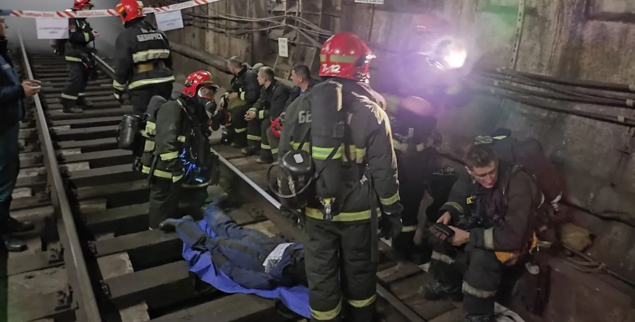 Во время ночных учений / t.me/minskoemetro
