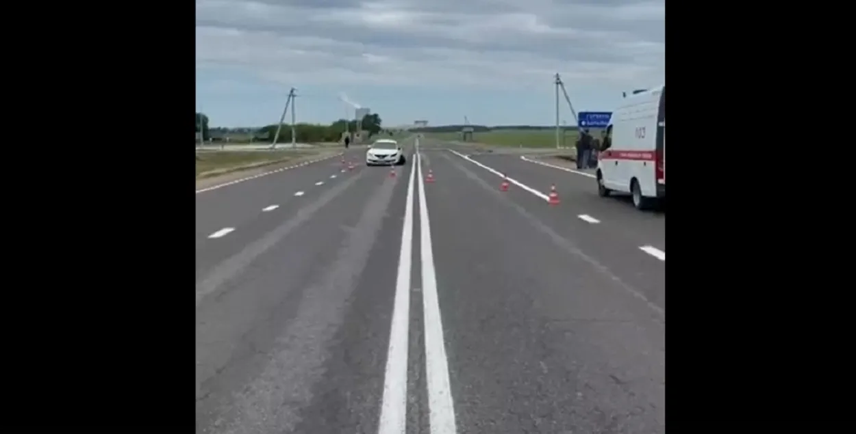 На месцы аварыі / Скрыншот з відэа ДАІ
