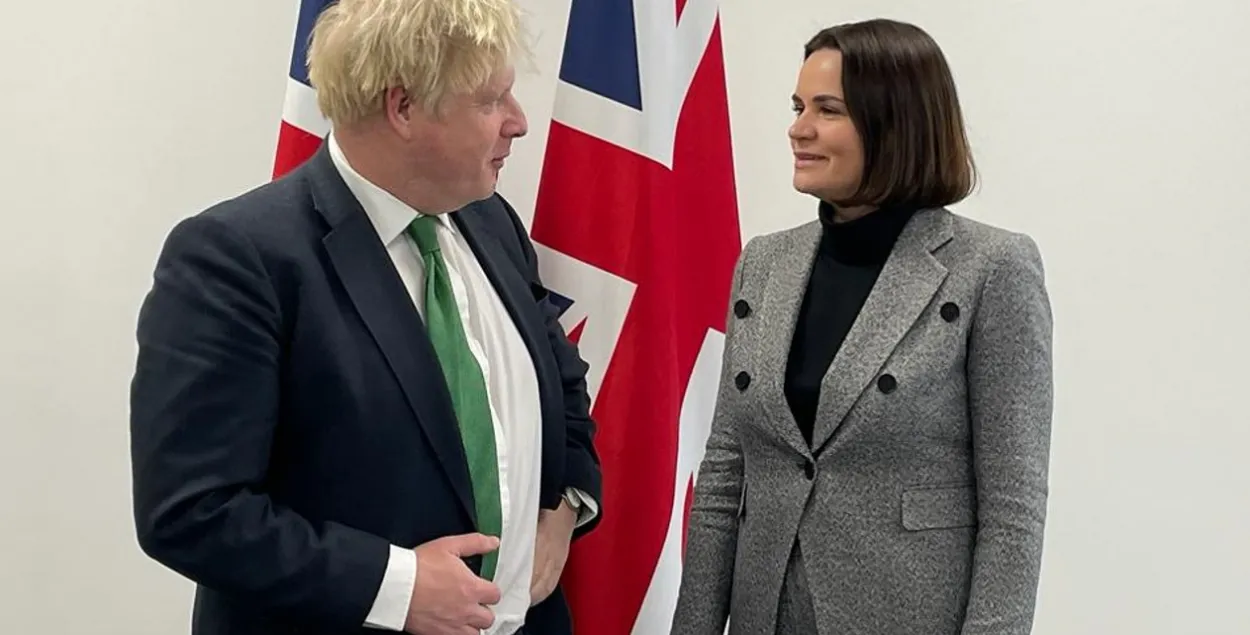 Борыс Джонсан і Святлана Ціханоўская / https://twitter.com/BorisJohnson/
