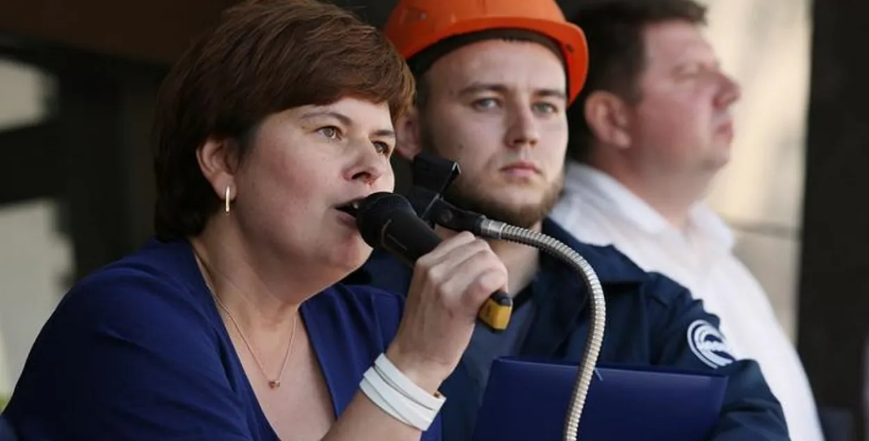 Вольга Брыцікава падчас пратэстаў 2020-га / gazeta.naftan.by
