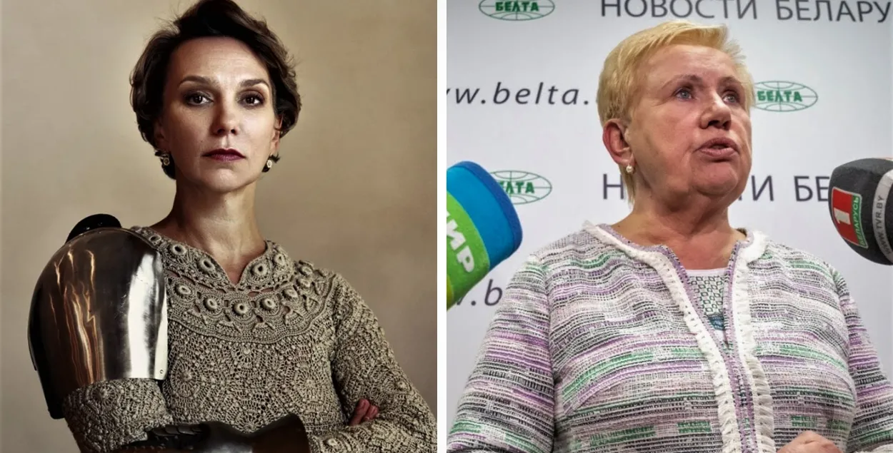 Бізнес-лэдзі Ксенія Фёдарава і кіраўніца ЦВК Лідзія Ярмошына / калаж Еўрарадыё
