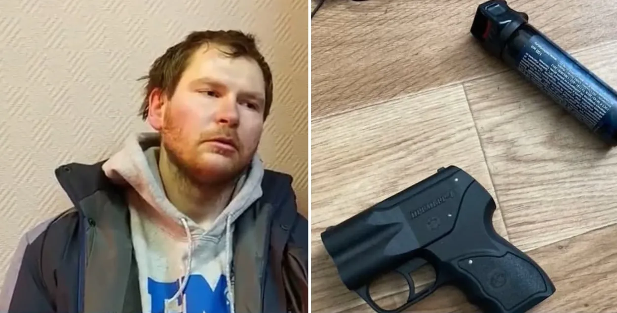 Задержанный мужчина с пистолетом "Премьер-4"/&nbsp;t.me/pressmvd