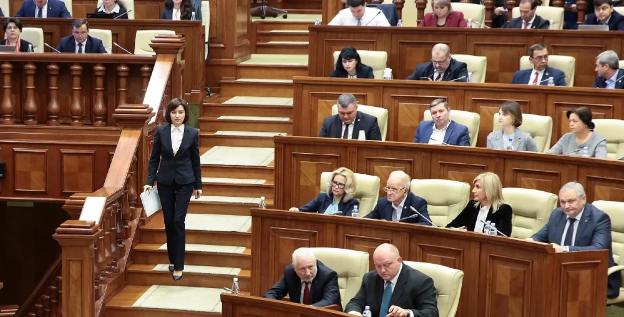 Прэм'ер-міністр Малдовы Мая Санду падчас пасяджэння парламента ў Кішынёве, Малдова, 12 лістапада 2019 года / Reuters