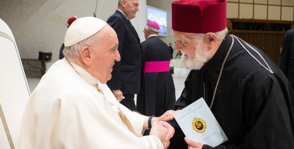 Папа римский Франциск с архимандритом Сергеем Гаеком / Vatican Media

