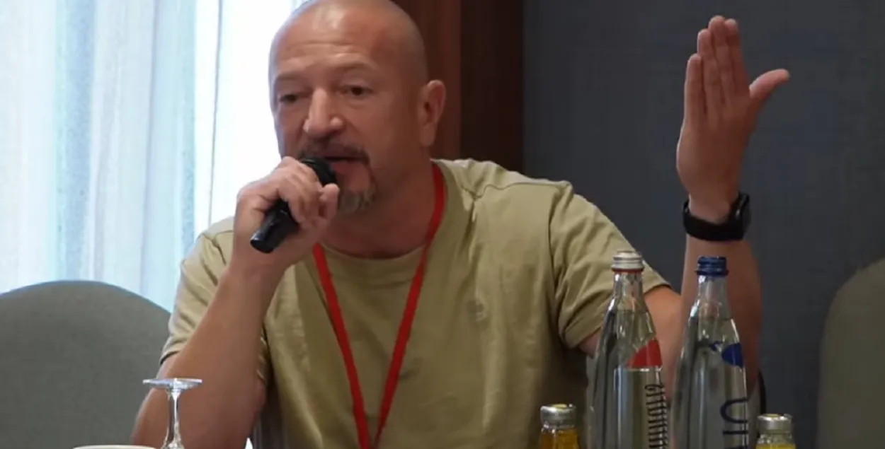 Рэстаратар Вадзім Пракоп'еў на Форуме дэмакратычных сіл Беларусі, 12 ліпеня 2022 года / Cкрыншот ютуб-канала BelarusForum