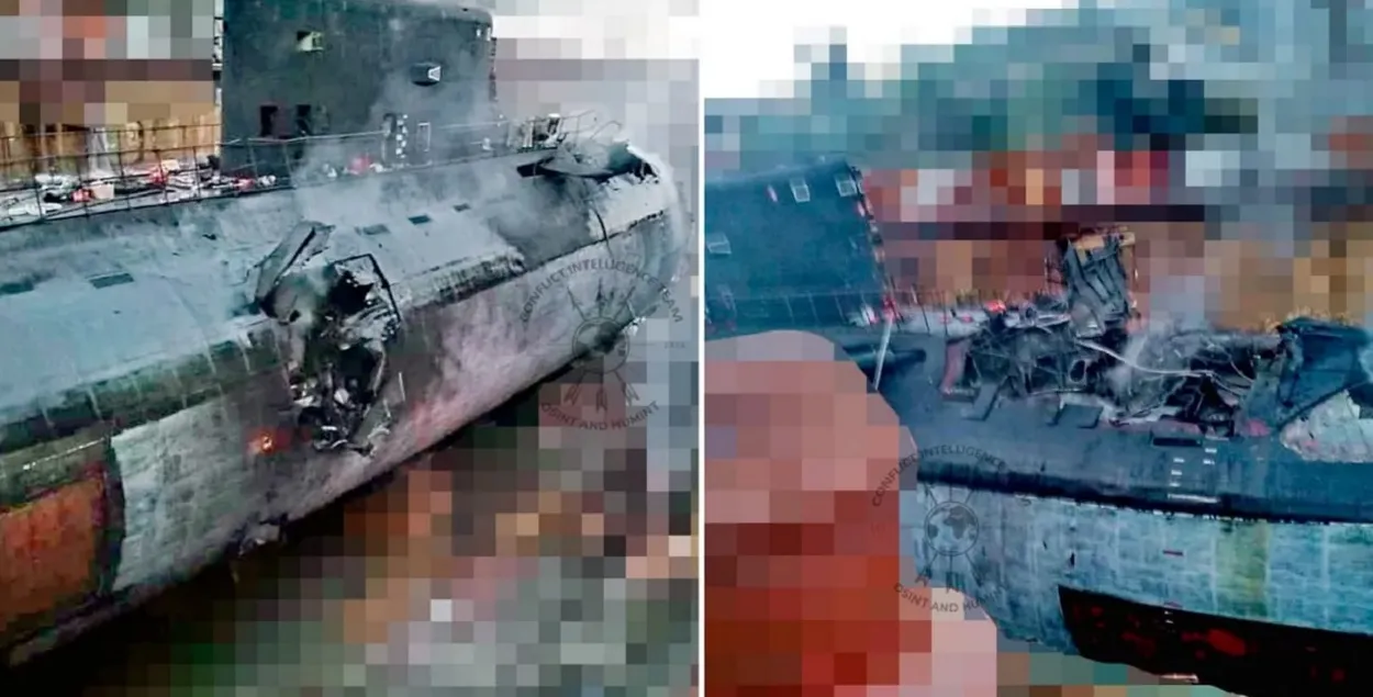 Пашкоджаная расійская падводная лодка "Растоў-на-Доне"&nbsp;