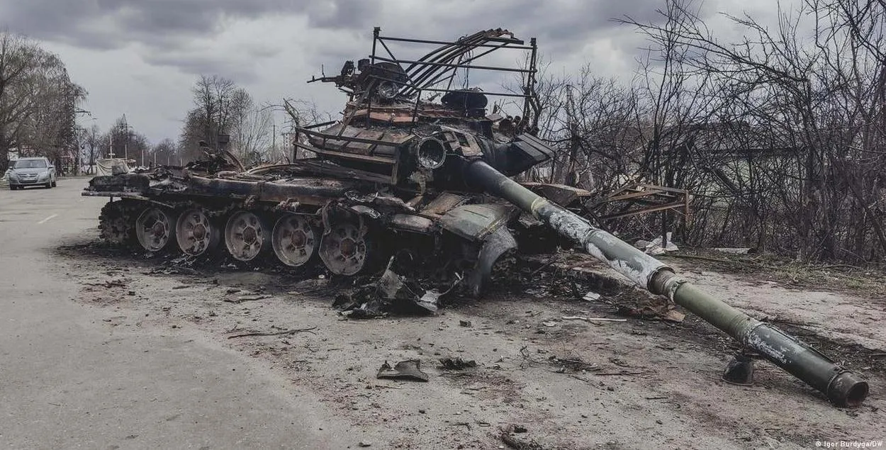 Падбіты расійскі танк
