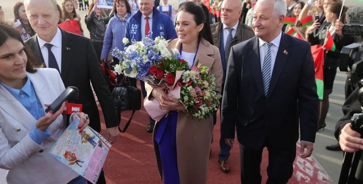 Марина Василевская в аэропорту&nbsp;
