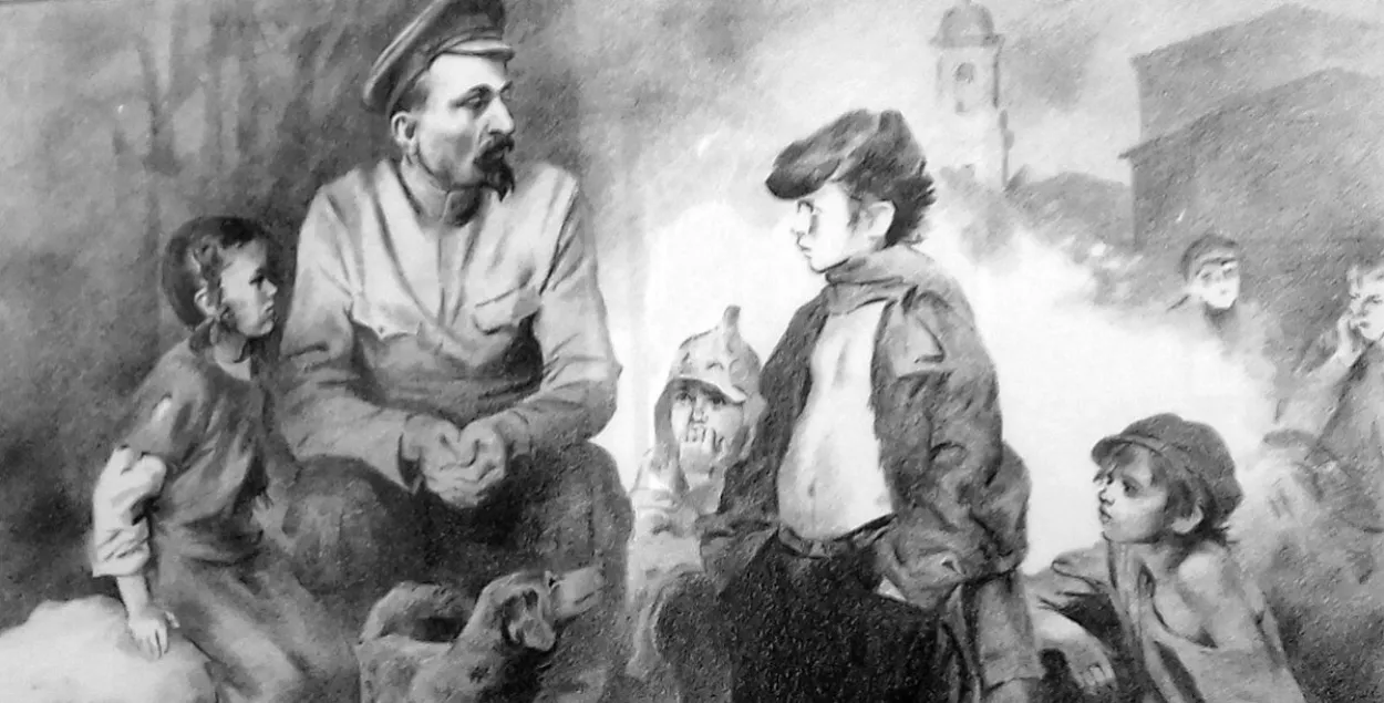 Карціна "Дзяржынскі і беспрытульнікі"
