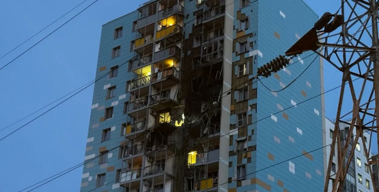 Многоэтажка в Раменском после попадания дрона&nbsp;
