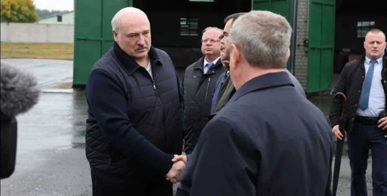 Александр Лукашенко во время поездки в Пинский район
