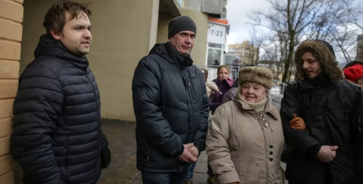 Валентина Бородулина на открытии мемориальной доски с именем Рыгора Бородулина, 2017 год
