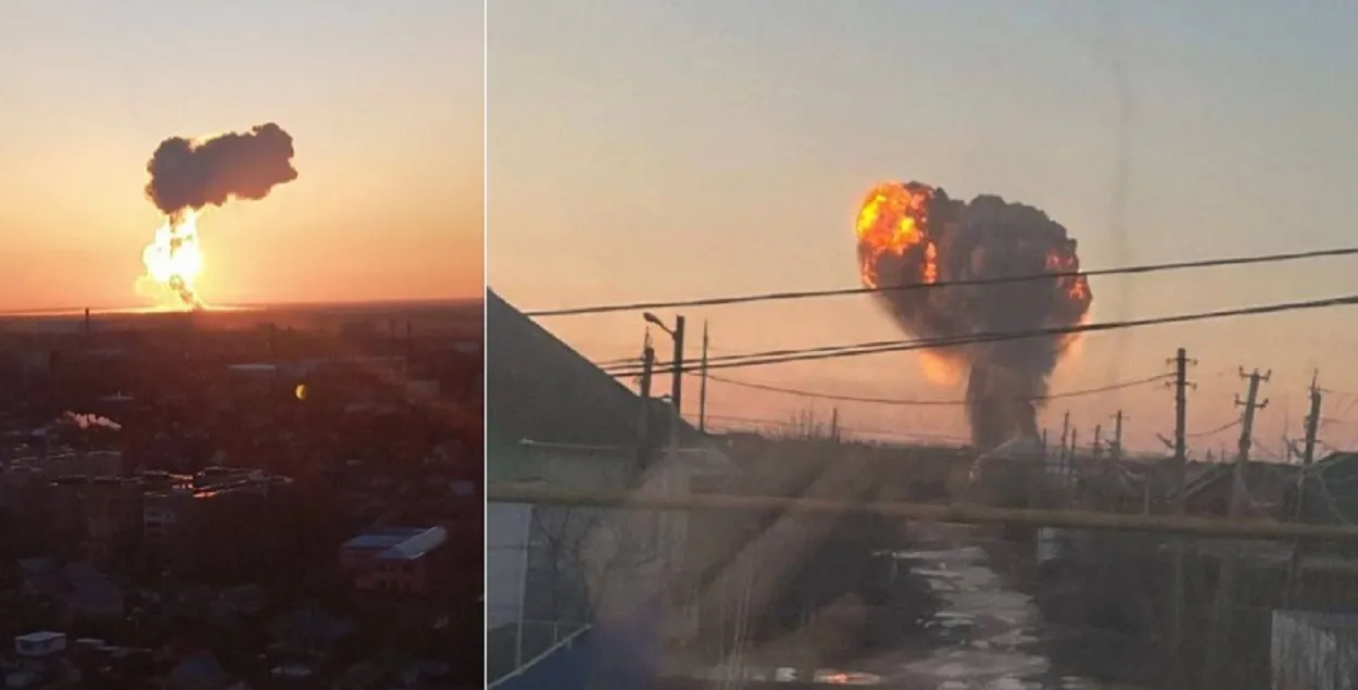 Ударныя беспілотнікі ўдала атакавалі склад узбраенняў на аэрадроме
