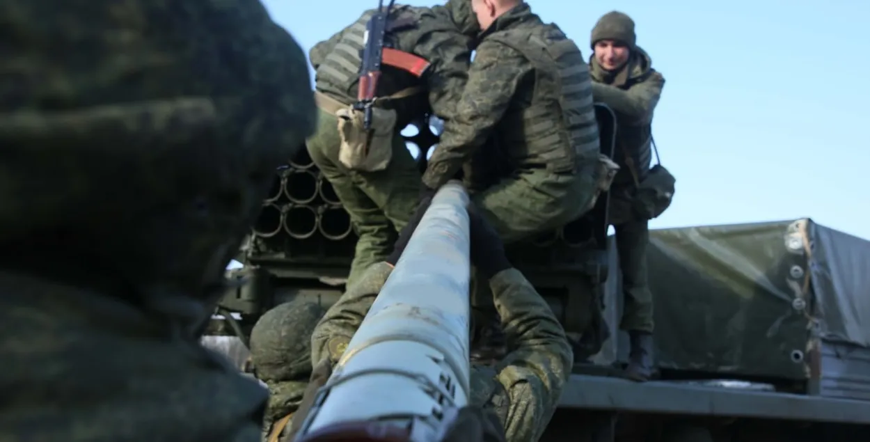 Беларускія вайскоўцы на трэніроўцы
