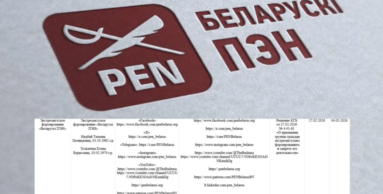 Белорусский ПЕН признали "экстремистским формированием"
