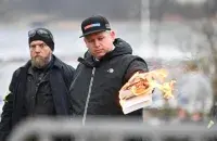 Во время акции у посольства Турции в Стокгольме, 21 января 2023-го / Reuters
