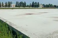 Construction area of a tennis arena in Pinsk / 1pinsk.by