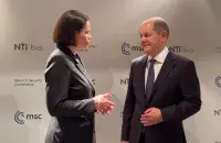 Святлана Ціханоўская і Олаф Шольц / кадр з відэа
