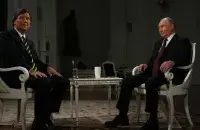 Такер Карлсон и Владимир Путин
