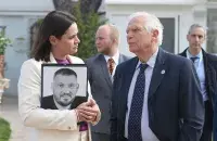 Святлана Ціханоўская і кіраўнік еўрапейскай дыпламатыі Жазэп Барэль
