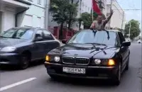 "Красно-зелёный автопробег" по центру Гомеля
