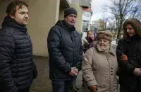 Валянціна Барадуліна на адкрыцці мемарыяльнай шыльды з імем Рыгора Барадуліна, 2017 год
