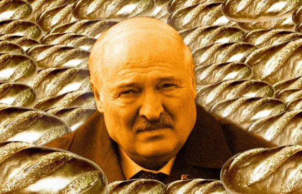 Лукашэнка залатога батона так і не дачакаўся / калаж Улада Рубанава
