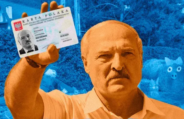 Lukashenka struggles more effectively with harvest than with the 'Card of a Pole' / collage by Ulad Rubanau, Euroradio
