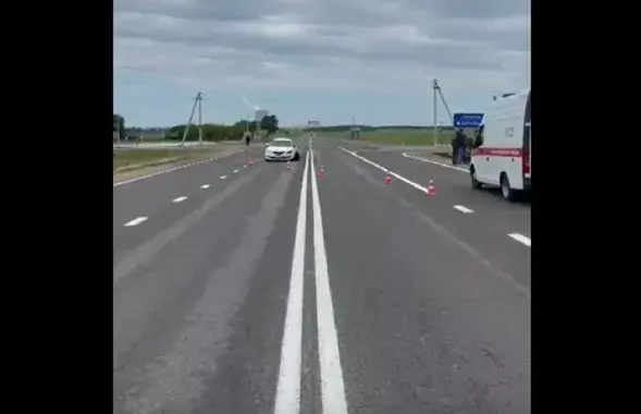 На месцы аварыі / Скрыншот з відэа ДАІ
