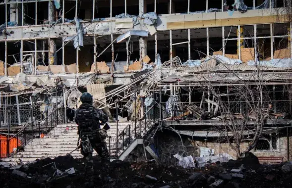 Боец полка Калиновского в Бахмуте / t.me/belwarriors
