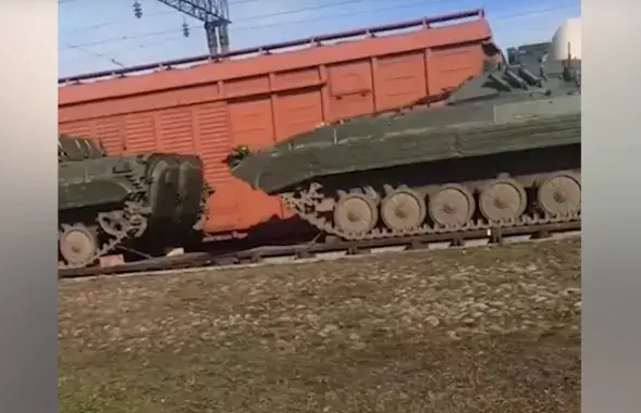 Военная техника отправляется в РФ / t.me/belzhd_live

