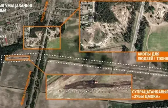 Абарончая лінія ў 20 кіламетрах ад украінскай мяжы / svaboda.org
