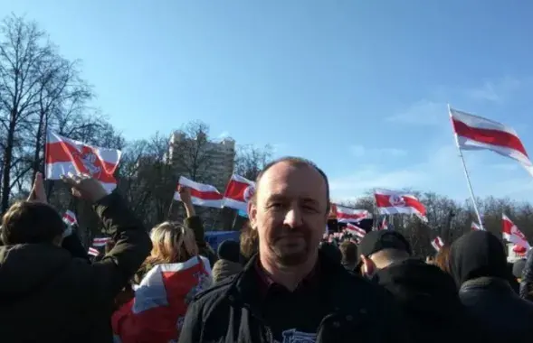 Александр Рыбченков на праздновании Дня Воли в 2018 году / palesse.press​