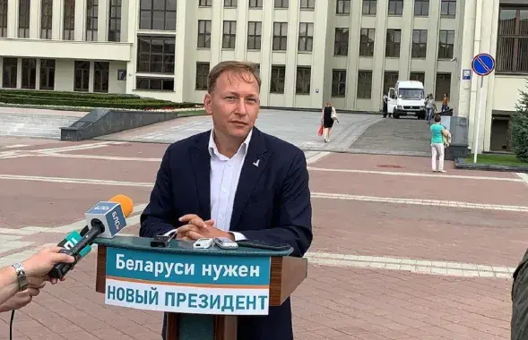 Андрэй Дзмітрыеў падчас выбарчай кампаніі 2020 года / Еўрарадыё
