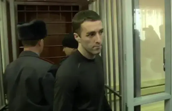 Photo: Jolan Viaud released in a courtroom. Screenshot from Radio Svaboda's video stream.