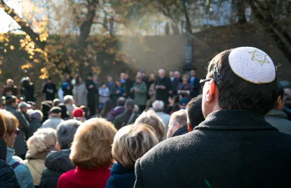 During a memorial ceremony in Minsk. Photo: Roman Pratasevich/Euroradio