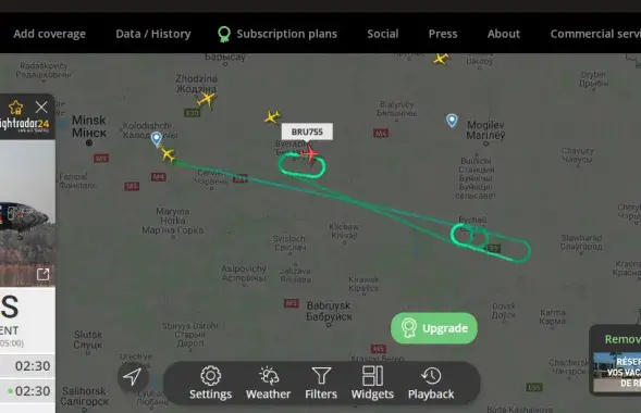 Самолёт "Белавиа" не долетел до Ташкента / flightradar24.com​