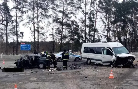 На месцы аварыі ў Рэчыцкім раёне
