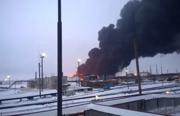 Пожар на нефтезаводе в Рязани
