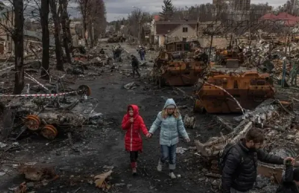 Буча пасля вызвалення ад расійскай акупацыі вясной 2022-га
