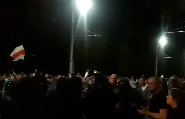 Начныя пратэсты ў Брэсце ў жніўні 2020-га
