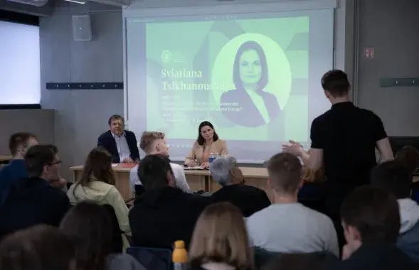 Святлана Ціханоўская ў Ковенскім універсітэце імя Вітаўта Вялікага
