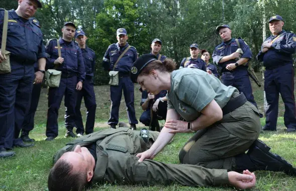 Міліцыянеры на занятках
