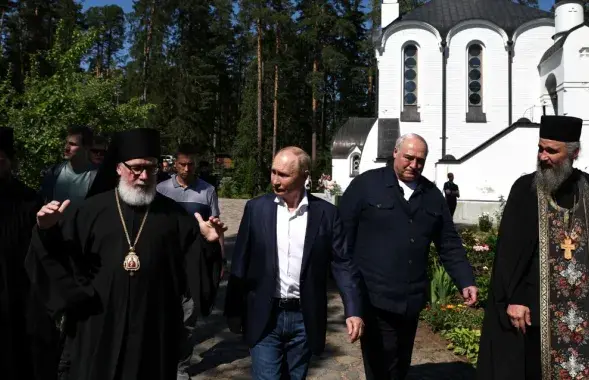 Аляксандр Лукашэнка на Валааме з Уладзімірам Пуціным
